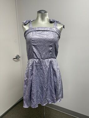 NWT Global Love Purple Shimmer Dress with Black Stud Details